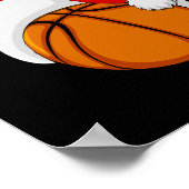 バスケおもしろいットボールラバートインデアサンタバスケットボールC ポスター (角)