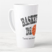 バスケおもしろいットママ カフェラテマグ (左アングル)