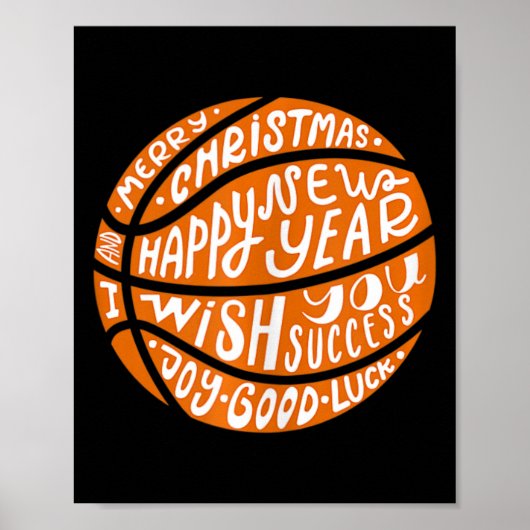 バスケおもしろいットメリークリスマスハッピーニューイヤーTa ポスター (正面)