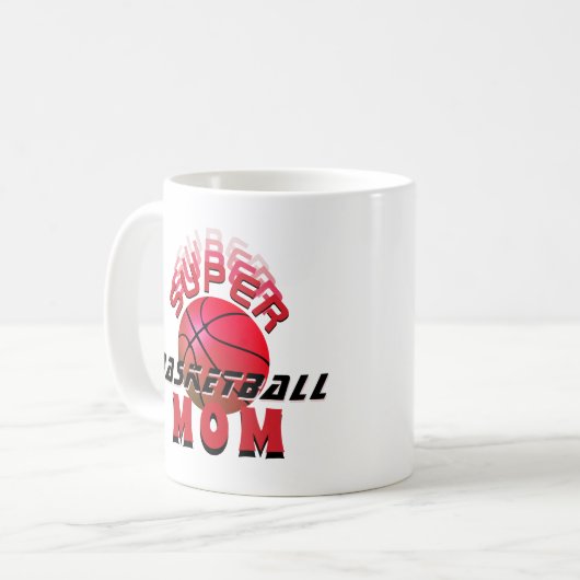 バスケすごいットママスポーティ母母の日 コーヒーマグカップ (正面左)