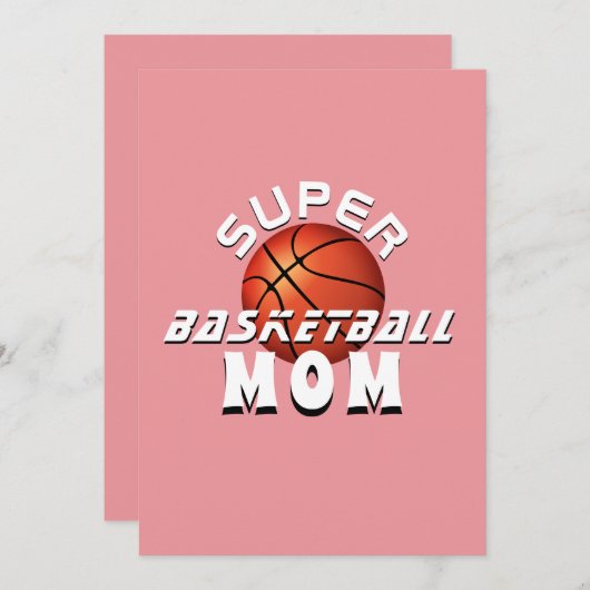 バスケすごいットママスポーティ母母の日 案内状 (正面/裏面)