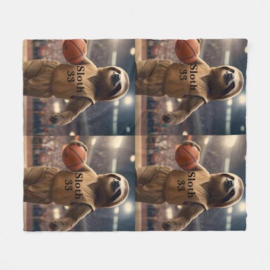 バスケつると:スラム街のナマケモノ フリースブランケット (正面(横))