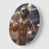 バスケつると：スラム街のナマケモノ ラージ壁時計 (傾斜)