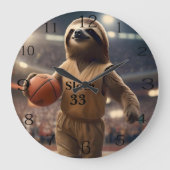 バスケつると：スラム街のナマケモノ ラージ壁時計 (正面)