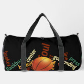 バスケとハイライトカラフル：バスケットボールインスパイア- ダッフルバッグ (裏面)
