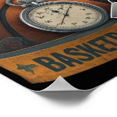 バスケのコーチのホイッスルストップウォッチ ポスター (角)