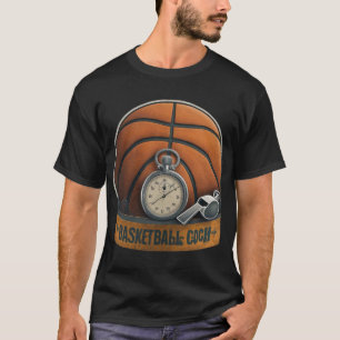 バスケのコーチのホイッスルストップウォッチ Tシャツ
