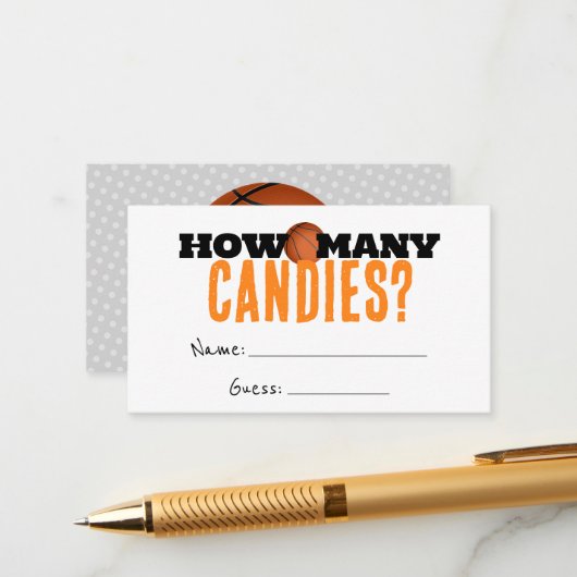 バスケのシャワーキャンディーの数は推測カード エンクロージャーカード (正面/裏面インサイチュ)