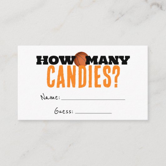 バスケのシャワーキャンディーの数は推測カード エンクロージャーカード (正面)