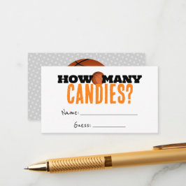 バスケのシャワーキャンディーの数は推測カード エンクロージャーカード