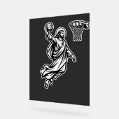 バスケのダンクをするイエス - スポーツ風刺 アクリルサイン (傾斜)