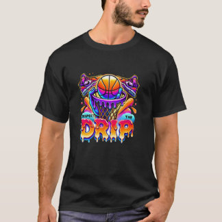 バスケのドリップアイスクリーム滴下がDriを尊重 Tシャツ