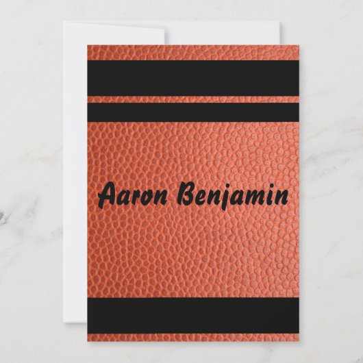 バスケのバーの(ユダヤ教の)バル・ミツバーの招待状 招待状 (裏面)