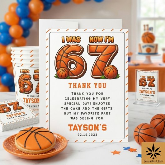 バスケの誕生日おめでとう 6歳から7歳へ オールスター サンキューカード