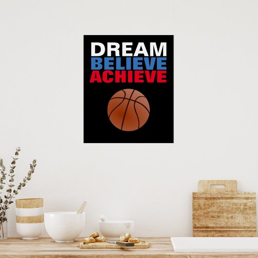 バスケやる気を起こさせるー信じスを夢に見る ポスター (キッチン)