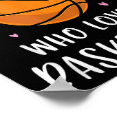 バスケを愛する少女だけの女子のためのバスケットボール ポスター (角)