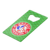 バスケアメリカンローブルクロスボトルオープナー クレジットカード栓抜き (正面アングル)