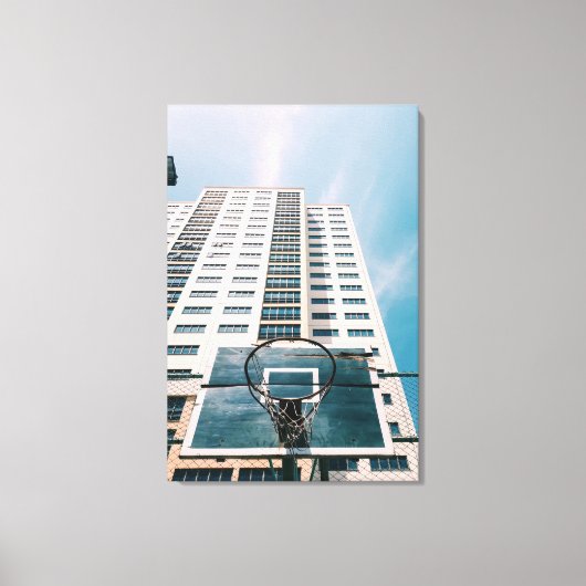 バスケカッコいいットフープ キャンバスプリント (正面)