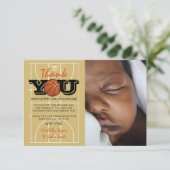 バスケカッコいいットベイビーシャワー写真 サンキューカード (スタンド正面)