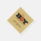 バスケカッコいいットボールオ・ボーイ赤ちゃんシャワー スタンダードカクテルナプキン (角)