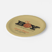 バスケカッコいいットボールオ・ボーイ赤ちゃんシャワー ペーパープレート (アングル)