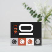 バスケカッコいいットボールバー（ユダヤ教の）バル・ミツバーテーブル座席カード ポストカード (スタンド正面)