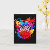 バスケカラフルットカラースプライ染料フープネットグレープ カード (黄色い花)