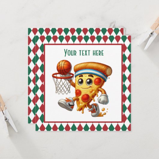 バスケクールットピザパーティー 招待状 (正面/裏面インサイチュ)