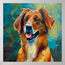 バスケシェパード – ドッグポートレート ポスター
