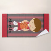 バスケストライプットボーイズキッズタパーソナライズされたオル バスタオル (バスタオル)