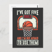 バスケッおもしろいトボールプレーヤー5のフールを使用することを恐れない ポストカード (正面/裏面)