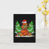 バスケッおもしろいトボールボール雪だるまクリスマスツリーリュー カード (黄色い花)