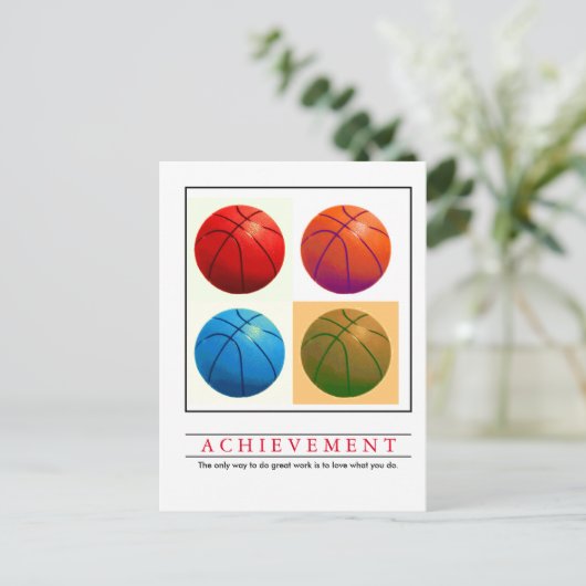 バスケッやる気を起こさせるボーポップ・アートのル芸術 ポストカード (スタンド正面)