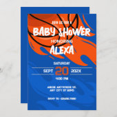 バスケッよくはしゃぐトルの火Grafitti赤ちゃんシャワー 招待状 (正面/裏面)