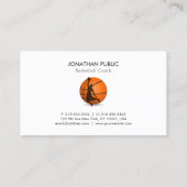 バスケッエレガントモダントルトレーナーコーチテンプレート 名刺 (裏面)