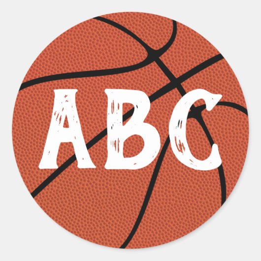 バスケッカスタムトボールのチームレターまたはプレイヤー番号 ラウンドシール (正面)
