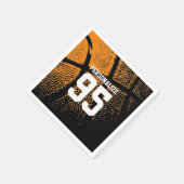 バスケッカスタムトボールテーマの誕生日パーティナプキンス スタンダードカクテルナプキン (角)