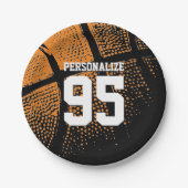 バスケッカスタムトボールバースデーパーティー紙プレート ペーパープレート (正面)