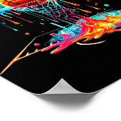 バスケッカラフルトドリップカラースプラッシュフープネット ポスター (角)