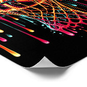 バスケッカラフルトドリップカラースプラッシュフープネット ポスター (角)