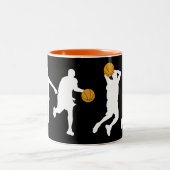 バスケックールトテーマの贈男性へり物 ツートーンマグカップ (中央)