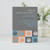 バスケックールトバーバルミツワーパーティーカード 招待状 (スタンド正面)