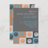 バスケックールトバーバルミツワーパーティーカード 招待状 (正面/裏面)