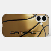 バスケックールトボール名金ゴールド&ブラック Case-Mate iPhoneケース (裏面 (横))