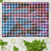 バスケッスタイルダークピンク、薄紫、紫の色調 キッチンタオル (折り畳み)