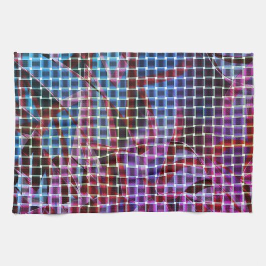 バスケッスタイルダークピンク、薄紫、紫の色調 キッチンタオル (横)