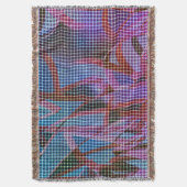 バスケッスタイルダークピンク、薄紫、紫の色調 スローブランケット (正面縦)
