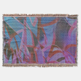 バスケッスタイルダークピンク、薄紫、紫の色調 スローブランケット