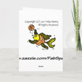 バスケットおもしろいボールフィッシ感謝していュカット – ユーカード サンキューカード (裏面)