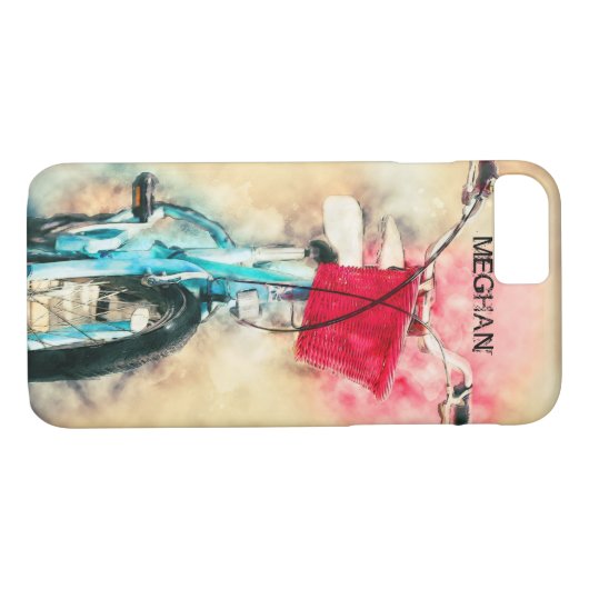 バスケットおよびHandbreaksのヴィンテージのグランジな自転車 Case-Mate iPhoneケース (裏面(横))